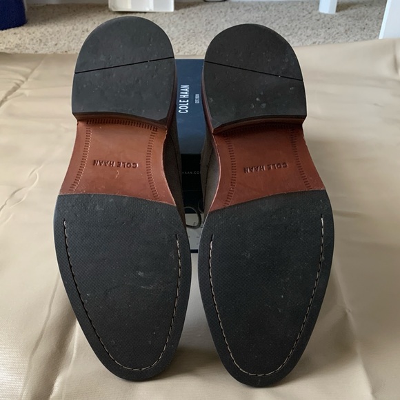 COLE HAAN MEN’S GREY SUEDE DRESS SHOE SZ 10 - Picture 3 of 6